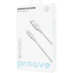 Кабель Proove Striped Silicone USB-A to Lightning 1m White (CCSS00001102) [133336] - мініатюра 2