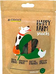 Ласощі для собак Croci Happy Farm курка зі шпинатом 80 г С1130028 - мініатюра 2