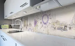 Вініловий кухонний фартух Лаванда Урожай наклейка для кухні старовина Абстракція Бежевий Happy Pocket Z181502 - мініатюра 6