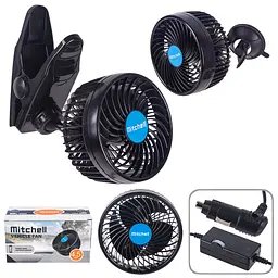Автомобільний вентилятор Mitchell 6" 12V 12W на затиску два режими (HX-T701E) - мініатюра 3