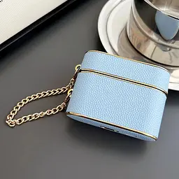 Шкіряний футляр Suitcase для навушників AirPods 3 Blue - мініатюра 2