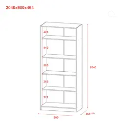 Шафа для одягу Doros Promo з полицями Сірий 2 ДСП 90х48х204 (80737770) - мініатюра 10