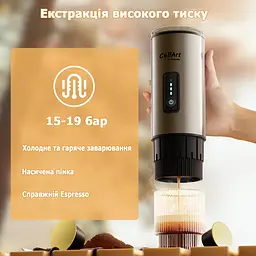 Портативна кавоварка BioloMix WY-007 3-в-1 для справжнього еспресо будь-де (Чорний) - мініатюра 3