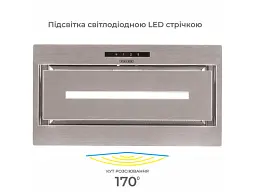 Вытяжка встраиваемая ELEYUS MAGNUS 1200 LED 52 IS - миниатюра 8
