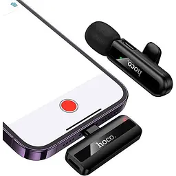 Мікрофонна радіосистема Hoco L20 Lightning Black [161039] - мініатюра 6