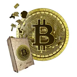 Пазл деревяний Біткоїн Bitcoin, А3, Деревяна коробка 200 елементів
