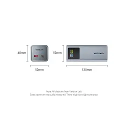 Батарея універсальна Vention 20000 mAh 100W Gray TFT Display Type (FKCH0) - мініатюра 2
