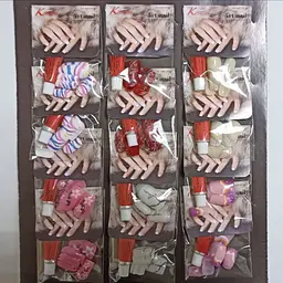 Нігті накладні з дизайном K · Nail Art Nail Natural з клеєм, упаковка 12 шт. №006
