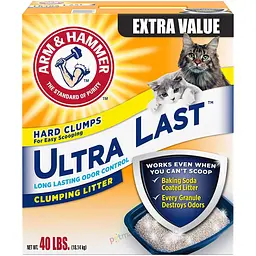 Бентонітовий наповнювач Arm & Hammer ULTRA LAST 18.14 кг грудкуючий для котячого туалету ароматизований