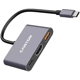 Концентратор Canyon hub DS-4 3in1 USB-C Grey (CNS-TDS4) - мініатюра 3