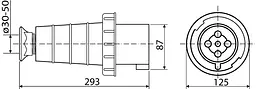 Вилка переносна 125А P5 IP67 ВП АСКО-УКРЕМ (A0080010011) - мініатюра 3