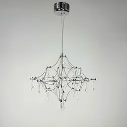 Невагома срібна Led люстра d60 см | Арт. MJ 156-600 CH | Line F - мініатюра 2