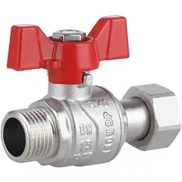 Кран кульовий Thermo Alliance Forte 1/2" ВЗ прямий, PN40, з накидною гайкою, метелик SF261W15
