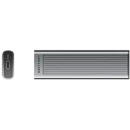 Зовнішня кишеня для SSD M.2 (NVME) M-key USB Type-C 3.2 10Gbps Heat Sink Aluminum сіра Vention - мініатюра 2