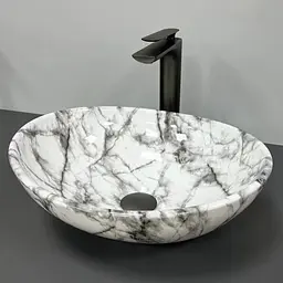 Умивальник VBI Parma statuario black veins накладний VBI-011009, Сірий