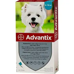 Каплі від бліх і кліщів Bayer Advantix для собак вагою до 4 кг - мініатюра 2