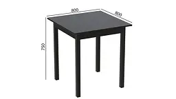 Стіл кухонний Ferrum-decor Дієго 75x80x80 Чорний ДСП Сосна Кембра 16мм (FRD-105716) - мініатюра 3