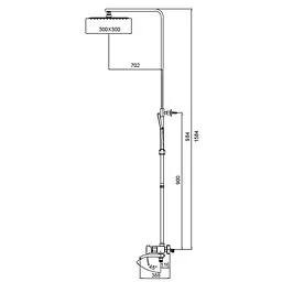 Душова система Koer KB-56007-07 3 функції KR5160, Графіт - мініатюра 2