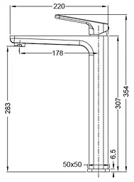 Змішувач для умивальника високий Koer KB-11031-05 KR5434 Чорний матовий - мініатюра 2