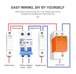 Пристрій захисту від імпульсних перенапруг DC TOMZN TZG40-PV 2P 20–40kA 500V обмежувач перенапруги 2х полюсний (19635) - мініатюра 4