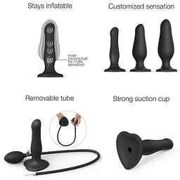Надувний фалоімітатор Strap-On-Me INFLATABLE DILDO Plug - NOIR - мініатюра 2