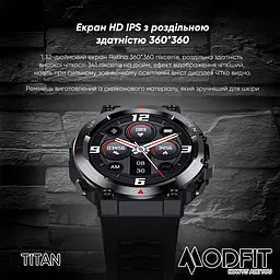 Чоловічий наручний годинник Titan Black-Gold 35 мм. Modfit acs0029731 - мініатюра 6