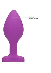 Анальна пробка з кристалом Ouch! Diamond Heart Butt Plug, 7.3 см (фіолетовий) - мініатюра 10