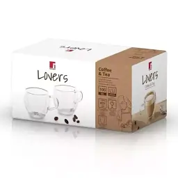 Набір склянних чашок Bergner Coffee & tea lovers 100 мл 2 шт (BG-20114-MM) - мініатюра 2