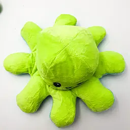 М'яка іграшка Восьминіг перевертень двосторонній веселий сумний Mood Octopus 20 см UKC зелено/бірюзовий - мініатюра 3