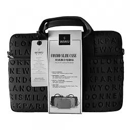 Сумка для ноутбука Wiwu Cosmo Laptop Bag Slim 13.3 чорний - мініатюра 2