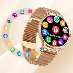 Жіночий розумний наручний годинник Smart Milano Gold Rubber 2 ремінці - мініатюра 10