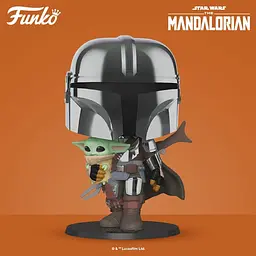 Ігрова фігурка Funko Pop! Мандалорець у хромі з малюком, 25 см (49931) - мініатюра 6