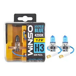 Галогенова лампа Winso H3 12V 55W PK22s SET HYPER BLUE 4200K 2шт(712350)