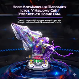 Конструктор кальмар Sepiida в стилі стимпанк з підсвіткою  STEM конструктор для дітей і дорослих, велика механічна модель, 975 деталей - мініатюра 7