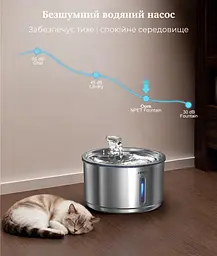 Фонтан для кота NPET WF210 Plus 4 л з нержавіючої сталі з підсвіткою - мініатюра 5