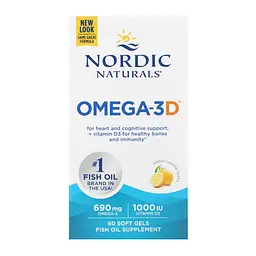 Омега-3 риб'ячий жир Nordic Naturals для серця, мозку та зору 60 софтгелів