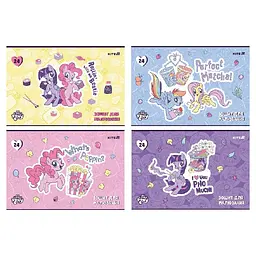 Зошит для малювання А4/24арк. "Kite" /LP25-242/ скоба, софт тач + УФ лак, My Little Pony (12/96)