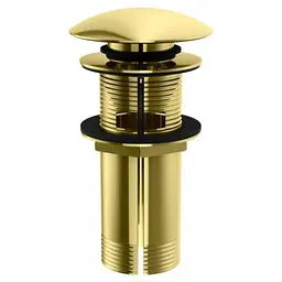 Донний клапан для раковини Kohlman click-clack gold з переливом KOREK EGD, Золотий