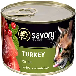 Вологий корм для кошенят Savory Kitten Turkey ніжний паштет з індичкою 200 г