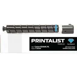 Туба з тонером PRINTALIST для Canon imageRUNNER C3922i/3926i аналог C-EXV64 Cyan ( 25500 ст.) (Canon-EXV64C-PL)