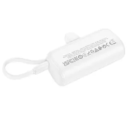 Портативний ЗП Power Bank Borofone BJ41 Pocket with cable 5000 mAh White - мініатюра 2