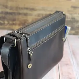 Чоловіча шкіряна сумка через плече GS 35*24*8 см коричнева (МА 003 кор) 240 - мініатюра 4