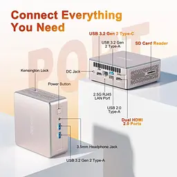 Комп'ютер GEEKOM Mimi PC A5 / Ryzen7 5825U, 16, 512, W11Pro (GMA5R75825U-16512-EU) - мініатюра 7