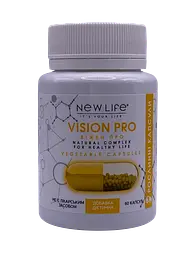 Дієтична добавка New Life Vision pro для поліпшення зору 60 рослинних капсул
