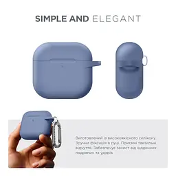 Силіконовий чохол для навушників Apple AirPods 4, Hang Case, фіолетовий, ультратонкий захисний кейс товщиною 2 мм, захист від подряпин, пилу та ударів, компактний, з карабіном для кріплення, ArmorStandart (ARM81282) - мініатюра 2
