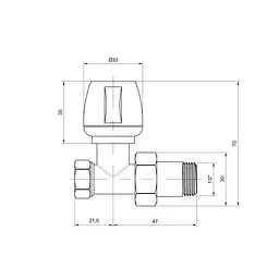 Кран радіаторний Icma 1/2" прямий No813 - мініатюра 2