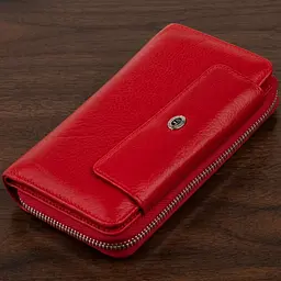 Гаманець зі шкіри на клямці ST Leather 19343 червоний
