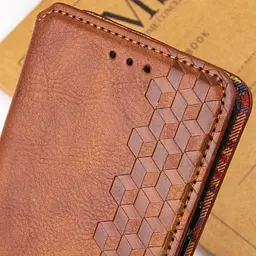 Шкіряний чохол-книжка GETMAN Cubic (PU) для Realme 11 4G Коричневий - мініатюра 8