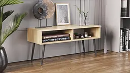 Тумба під ТВ Невада Ferrum-decor 45x100x38 Чорний метал ДСП Дуб Сонома 16 мм (FRD-106722)