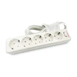 Мережевий фільтр живлення Euroelectric Х5 10А 3м White (EE-105-3M)